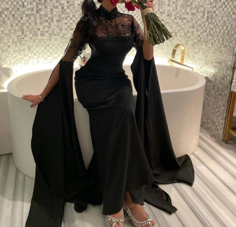 ⁦فستان سهرة لون اسود فخمة⁩ - الصورة ⁦2⁩