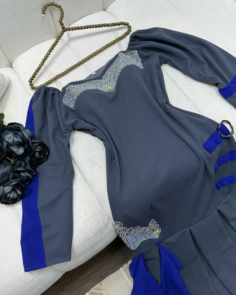⁦فساتين طويلة كريب استرتش⁩ - الصورة ⁦3⁩