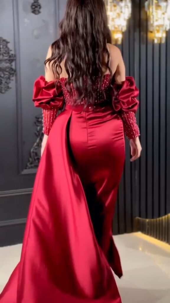 ⁦فساتين سهرة لون احمر جميل⁩ - الصورة ⁦5⁩
