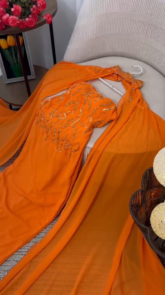 ⁦فساتين سهرة لون اورانج⁩ - الصورة ⁦2⁩