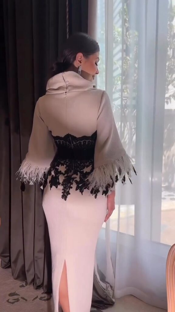 ⁦فستان سهرة ابيض ميد⁩ - الصورة ⁦8⁩