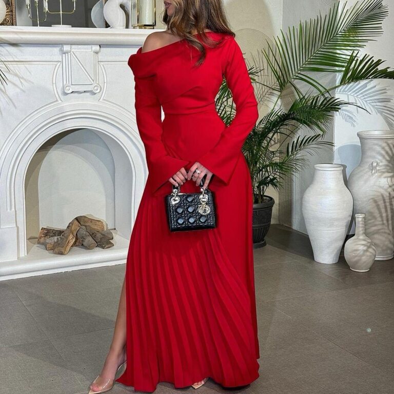 ⁦فساتين سهرة لون أحمر⁩ - الصورة ⁦3⁩