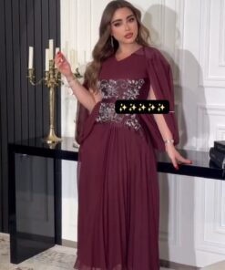 فساتين سهرة لون نبيتي