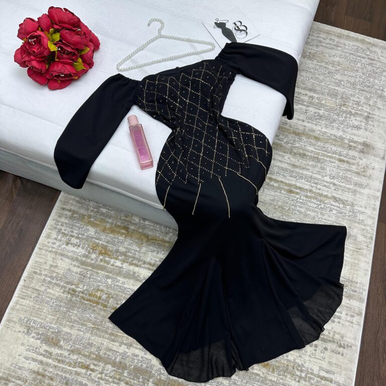 ⁦فستان سهرة لون اسود⁩ - الصورة ⁦4⁩