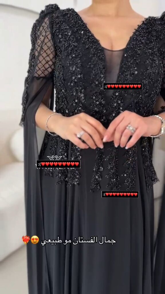 ⁦فساتين سهرة لون أسود جميلة وأنيقة⁩ - الصورة ⁦4⁩