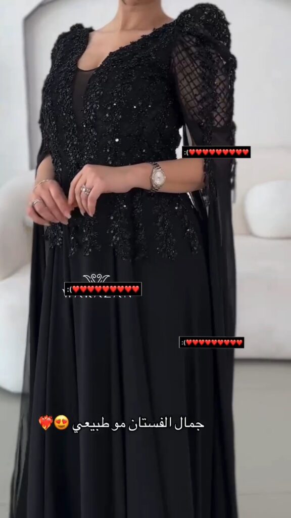 ⁦فساتين سهرة لون أسود جميلة وأنيقة⁩ - الصورة ⁦5⁩