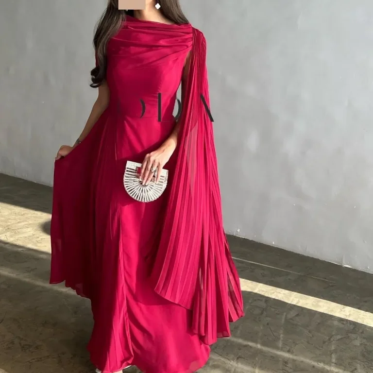 فستان سهرة احمر غامك