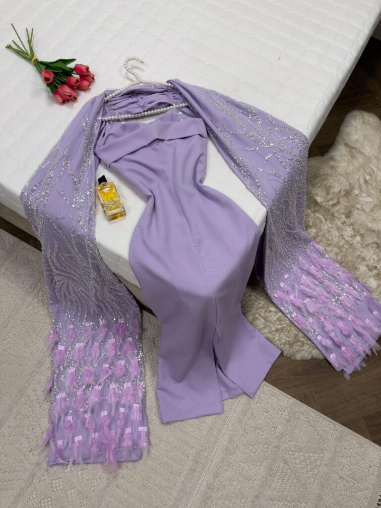 ⁦فستان سهرة لون موف⁩ - الصورة ⁦3⁩