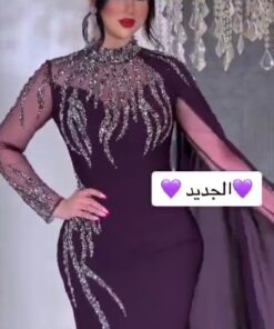 Alternative view of فستان سهرة كريب استرتش