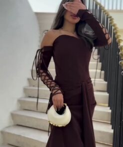 فساتين سهرة عنابي غامك