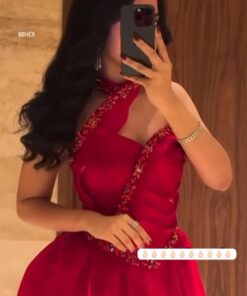 فستان سهرة لون احمر