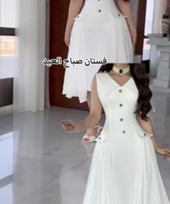 فستان سهرة لون أبيض