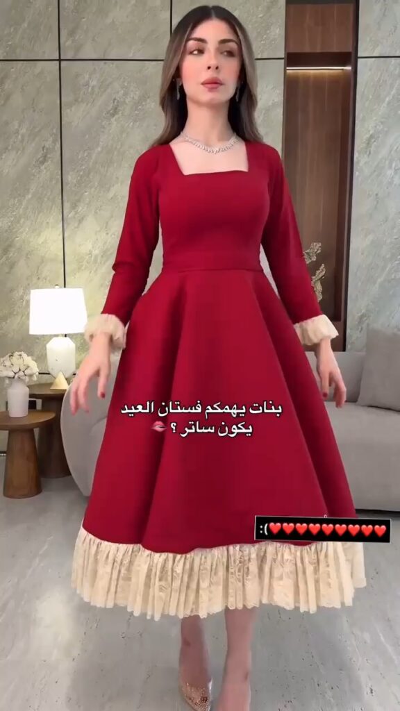 فستان سهرة لون أحمر