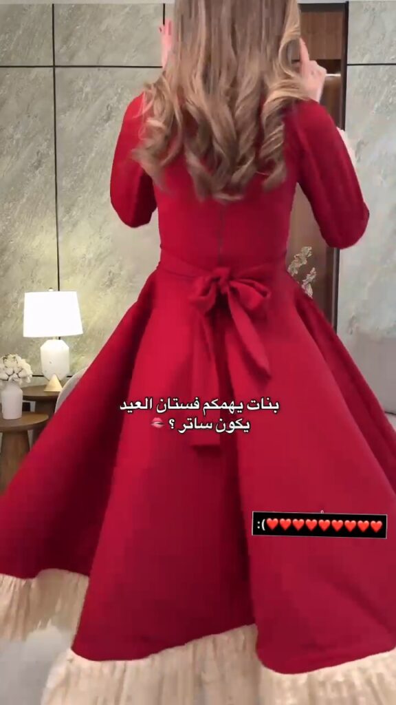 ⁦فستان سهرة لون أحمر فخم وانيق⁩ - الصورة ⁦6⁩