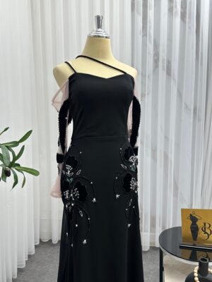 ⁦فستان سهرة لون أسود⁩ - الصورة ⁦7⁩