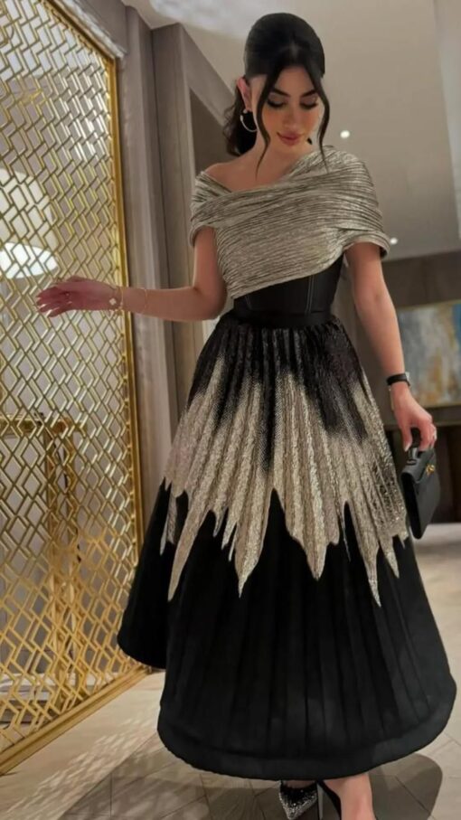 فستان سهرة فاخر من تصميم ولمسة جذابة