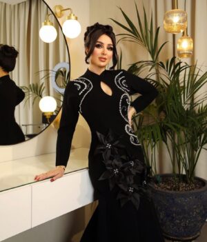 ⁦فستان سهرة لون اسود⁩ - الصورة ⁦2⁩