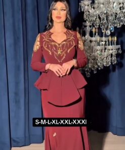 فستان سهرة لون نبيتي