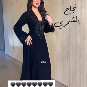 فستان سهرة لون اسود كريب استرتش