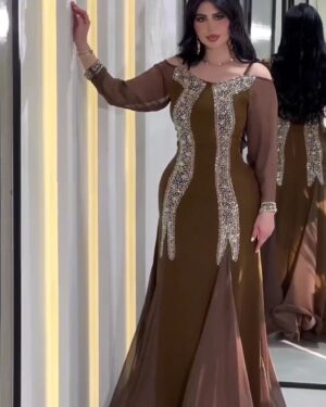 فستان سهرة كريب استرتش