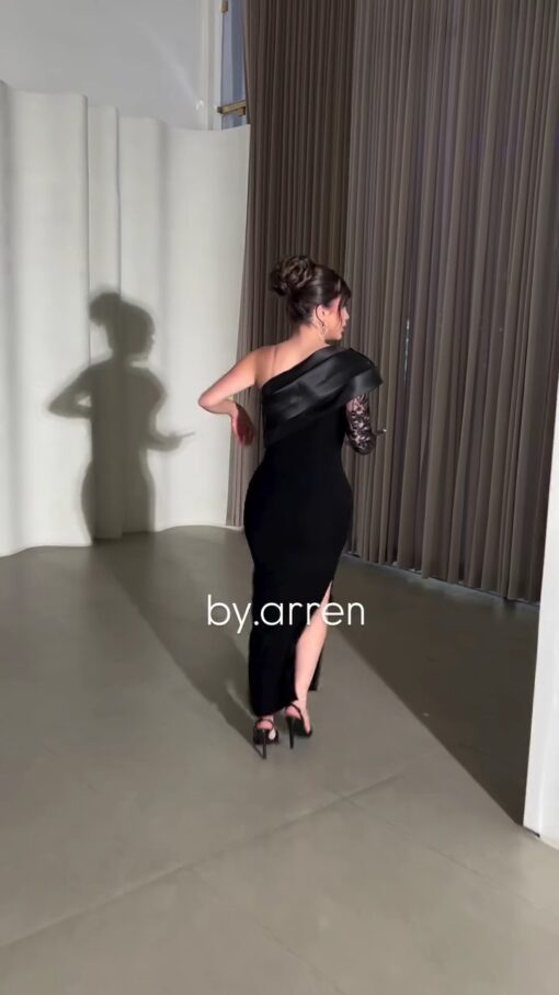 ⁦فستان سهرة لون اسود⁩ - الصورة ⁦6⁩