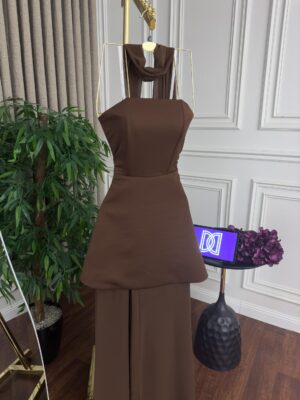 ⁦فستان سهرة لون بني⁩ - الصورة ⁦3⁩
