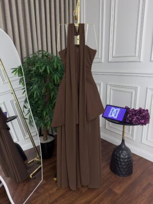 ⁦فستان سهرة لون بني⁩ - الصورة ⁦4⁩