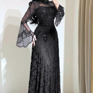 فستان سهرة لون أسود دانتيل