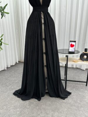 ⁦فستان سهرة لون اسود⁩ - الصورة ⁦4⁩