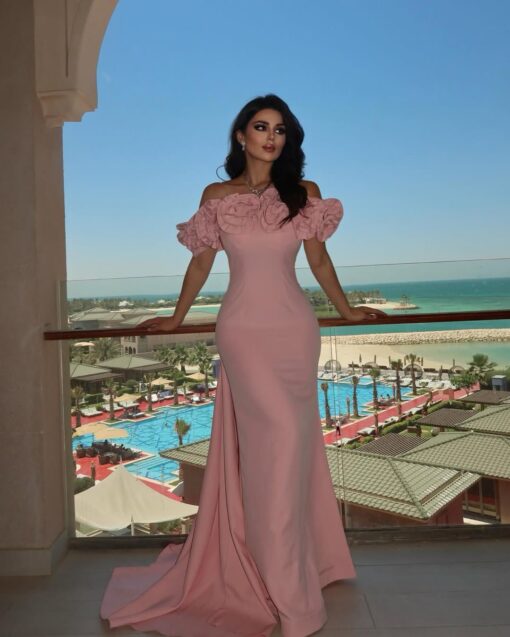 ⁦فستان سهرة وردي⁩ - الصورة ⁦5⁩