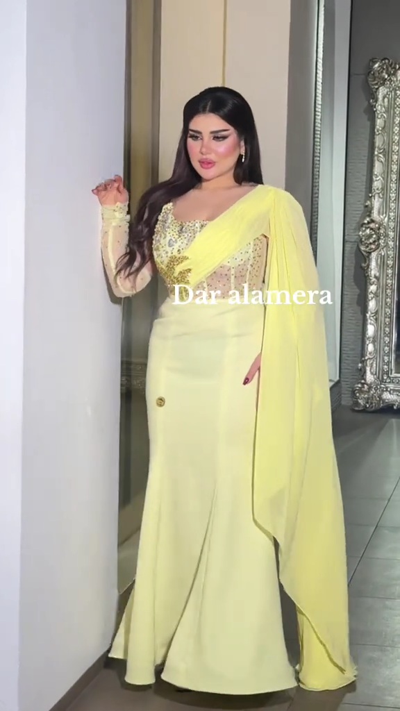 فساتين سهرة لون أصفر