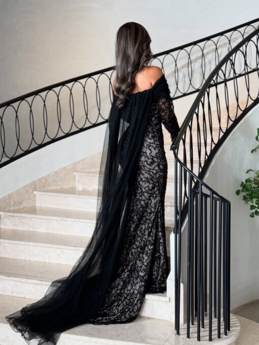 ⁦فستان أسود ملكي⁩ - الصورة ⁦5⁩
