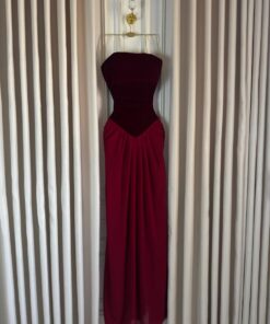 Alternative view of فستان سهرة جوخ مع جورجيت