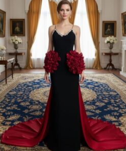 فستان سهرة لون اسود طويل