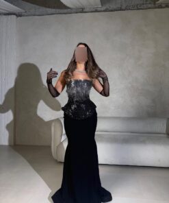 فساتين سهرة لون اسود السعودية