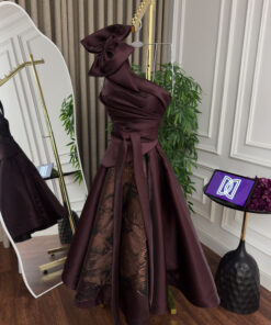 فستان سهرة لون بني