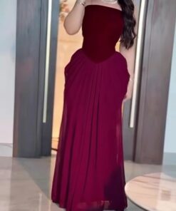 فستان سهرة جوخ مع جورجيت