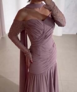 فستان سهرة لون وردي