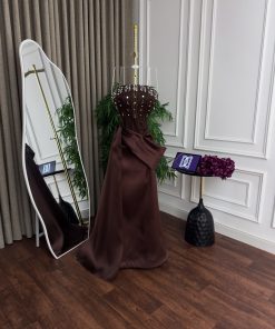 Alternative view of فستان سهرة بلون البني فخم وراقي