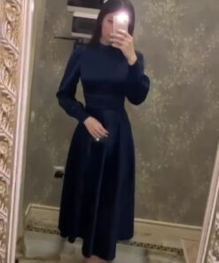 فستان سهرة بأكمام طويلة