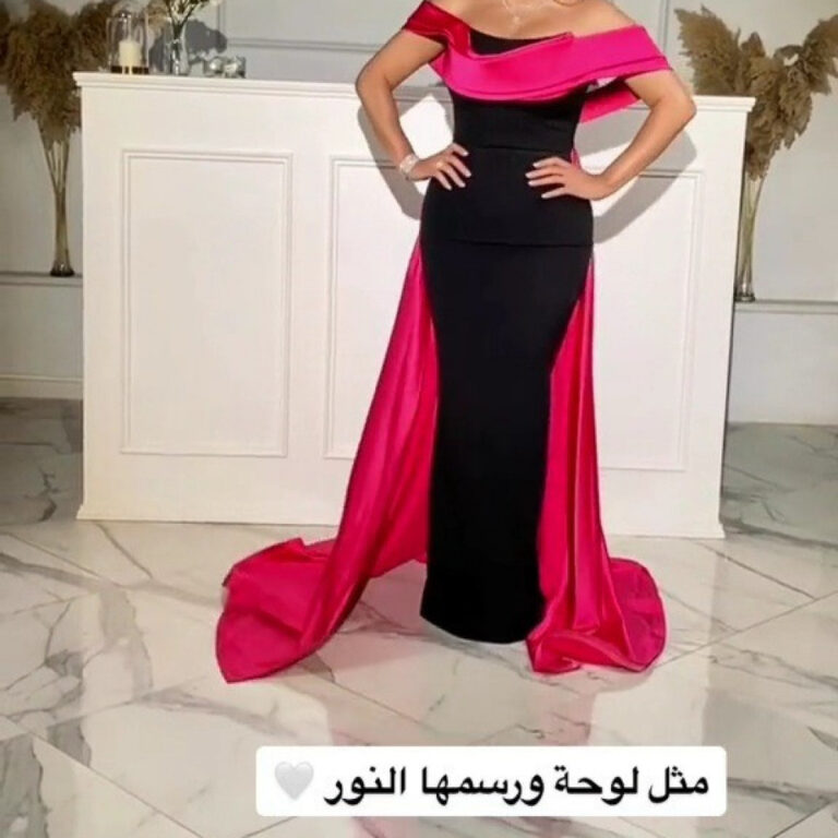 فستان سهرة بذيل طويل