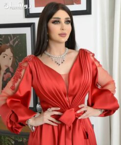 فستان سهرة لون احمر