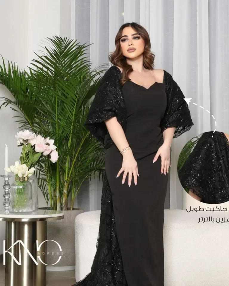 ⁦فساتين سهرة لون اسود⁩ - الصورة ⁦3⁩