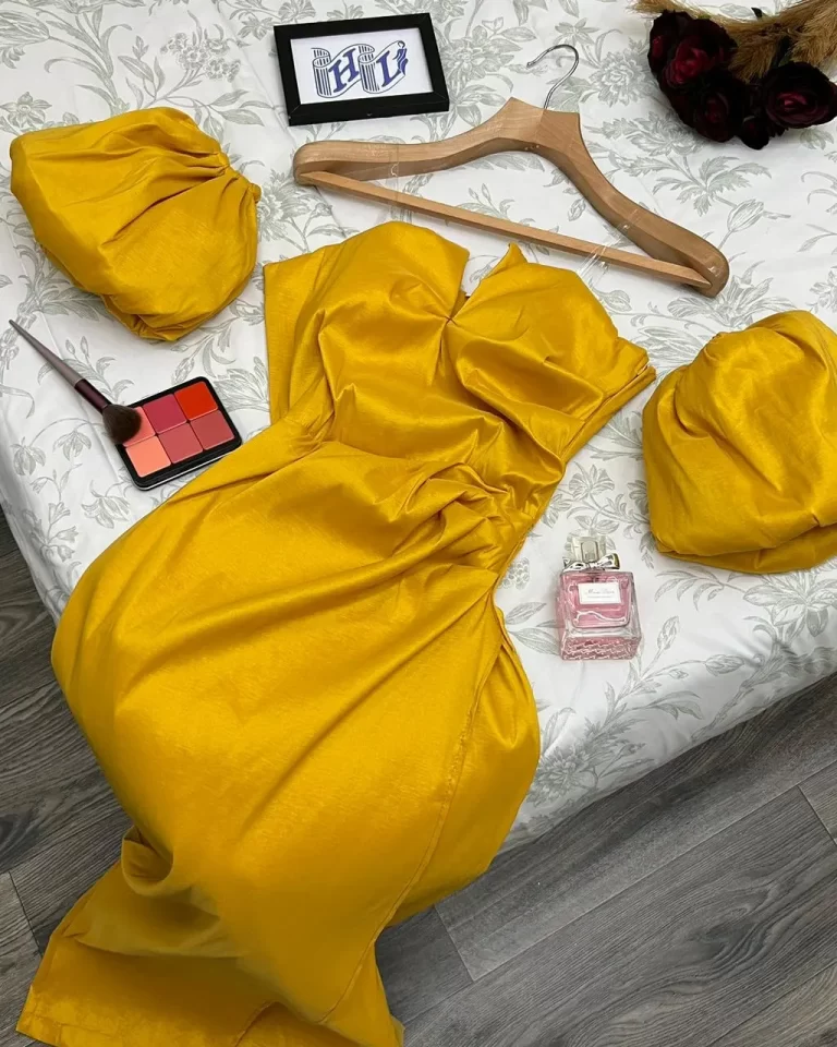 ⁦فساتين سهرة أصفر⁩ - الصورة ⁦3⁩
