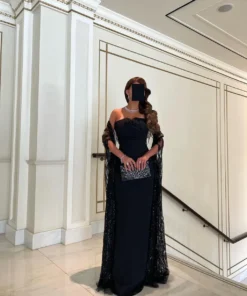 فساتين سهرة ب اكمام طويلة