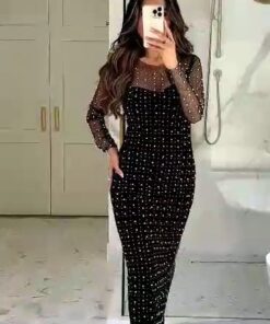 فساتين سهرة تل لون اسود جميل