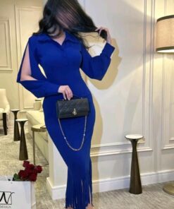 فساتين سهرة ب كم طويل