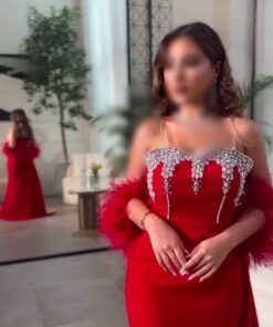 فساتين للسهره لون احمر