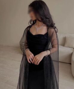 فستان اسود شيفون