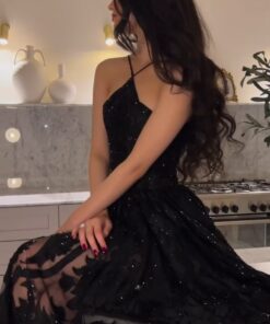 فستان لون اسود جميل